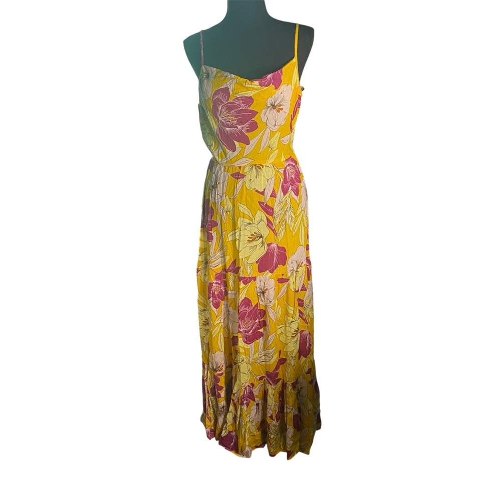 Dress Floral Maxi Size S Open Tie Back‎  Adjustable Strap NWT by BOG Collective